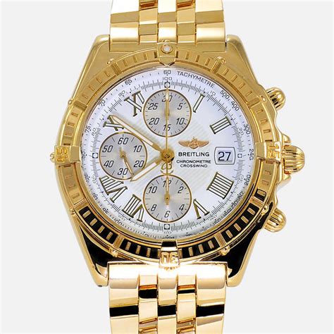 breitling gold white face|breitling watches yellow face.